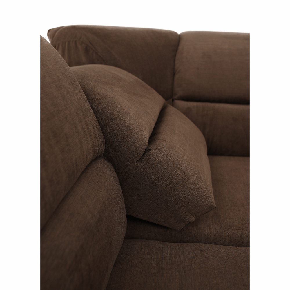 Sedacia súprava, ekokoža hnedá/látka hnedá, SANTIAGO U VEĽKÝ – Obrázok 8