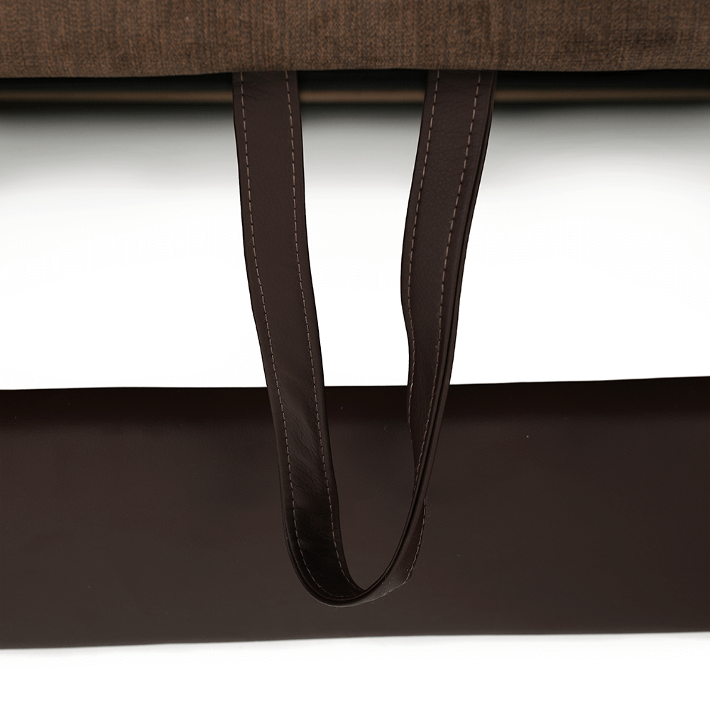 Sedacia súprava, ekokoža hnedá/látka hnedá, SANTIAGO U VEĽKÝ – Obrázok 12