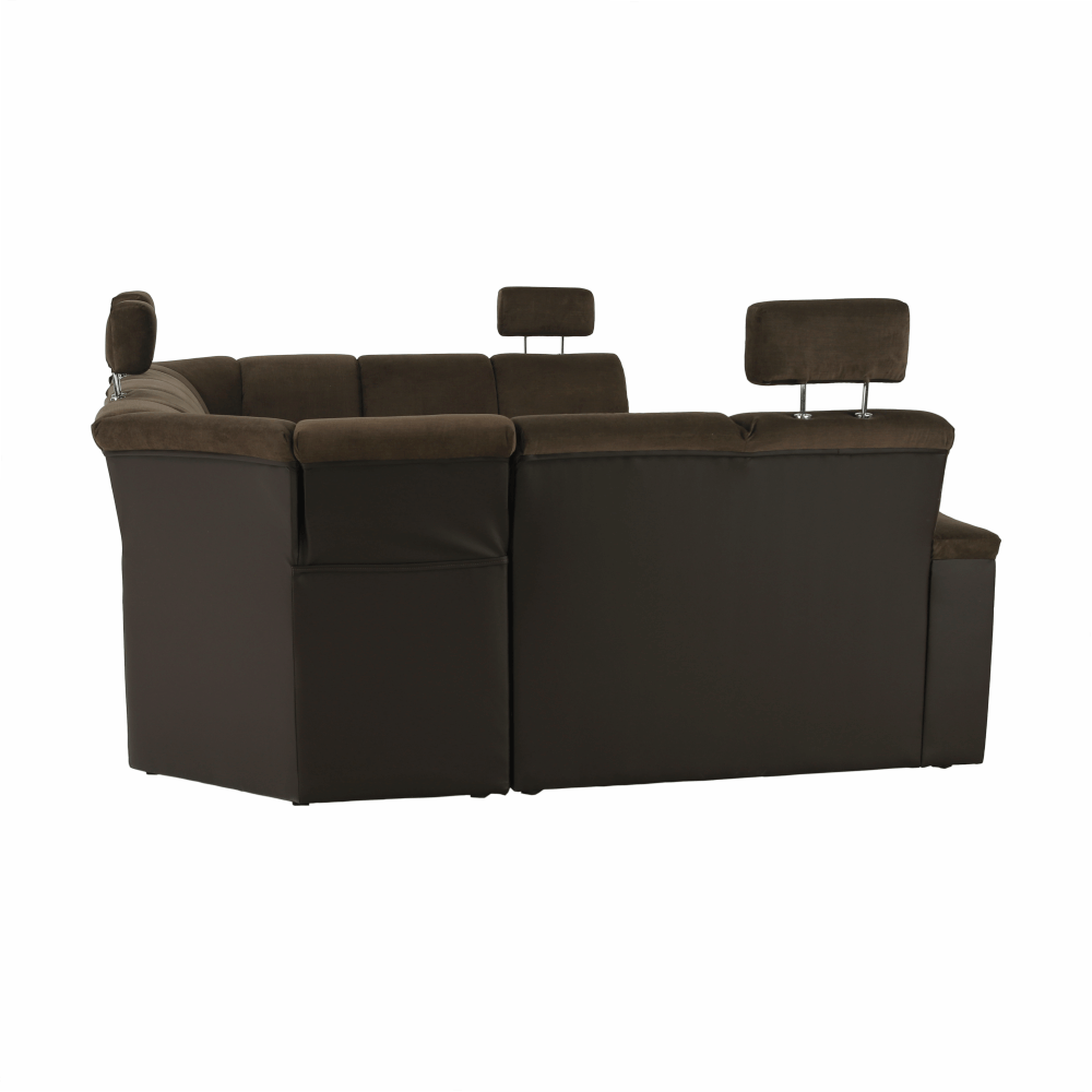 Sedacia súprava, ekokoža hnedá/látka hnedá, SANTIAGO U VEĽKÝ – Obrázok 16