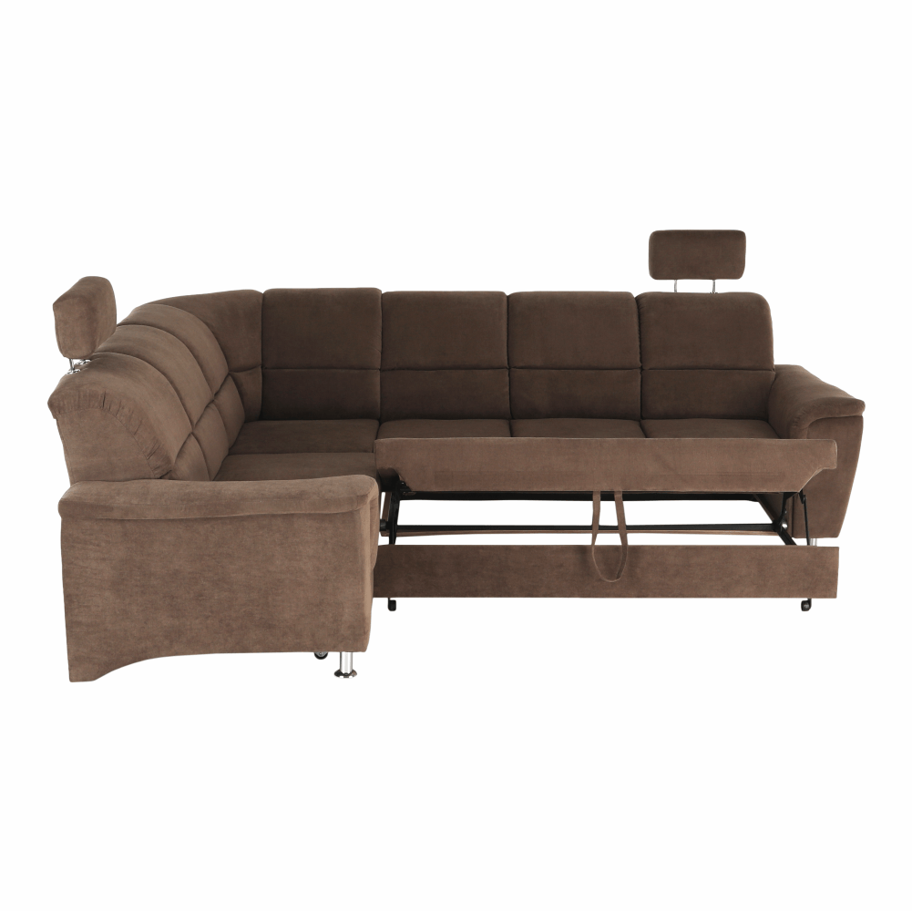 Rozkladacia sedacia súprava, hnedá látka, ľavá, SANTIAGO – Obrázok 19