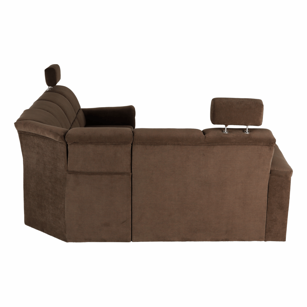 Rozkladacia sedacia súprava, hnedá látka, ľavá, SANTIAGO – Obrázok 22