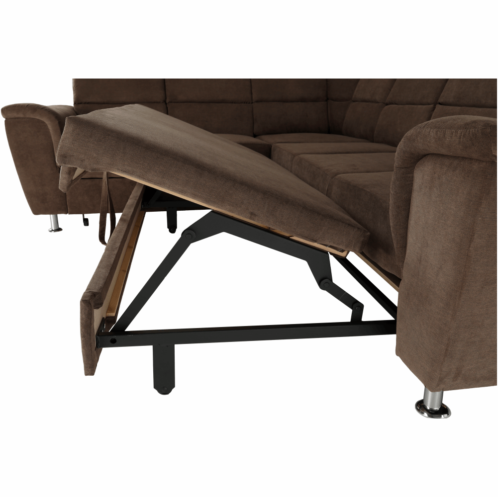 Rozkladacia sedacia súprava, hnedá látka, ľavá, SANTIAGO – Obrázok 9