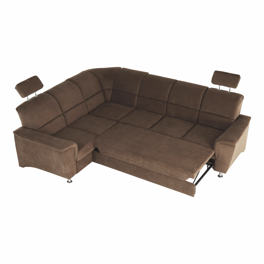 Rozkladacia sedacia súprava, hnedá látka, ľavá, SANTIAGO – Obrázok 4