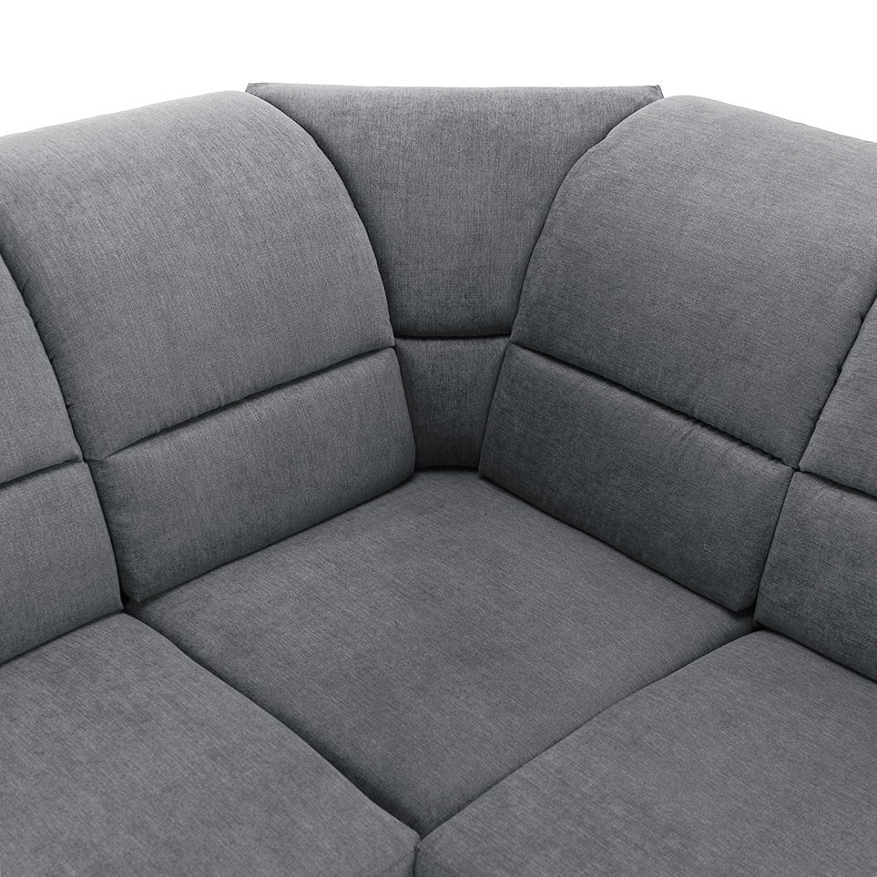 Rozkladacia sedacia súprava, sivá látka, pravá, SANTIAGO – Obrázok 16