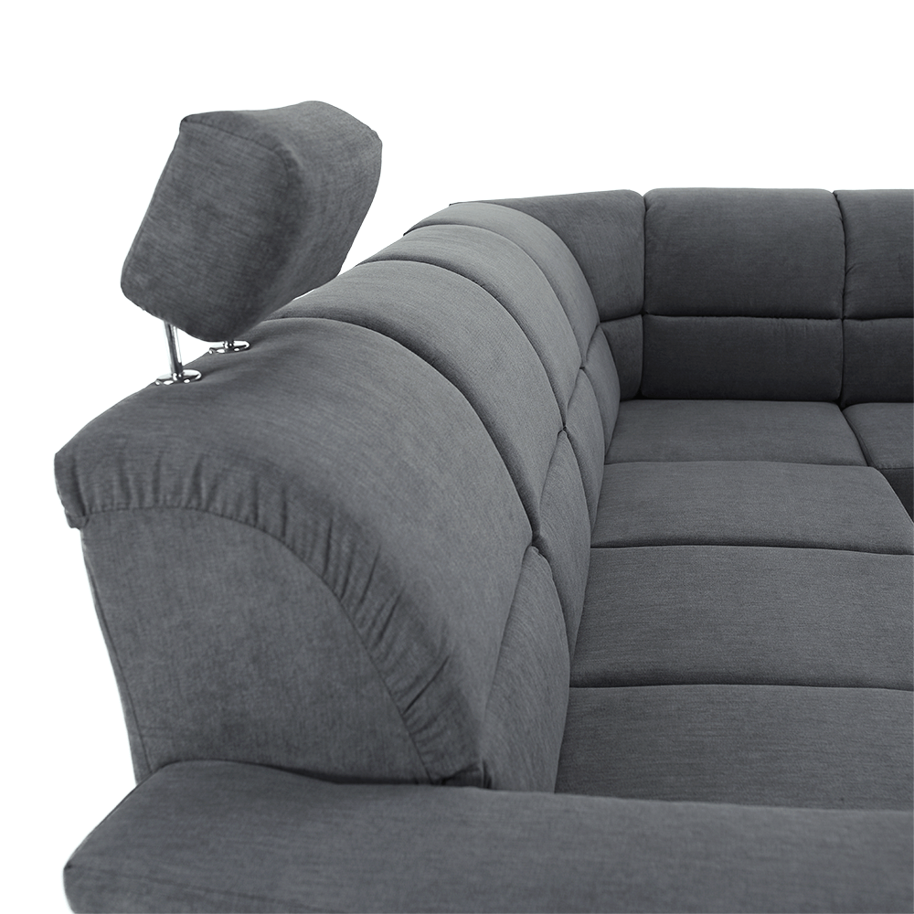 Rozkladacia sedacia súprava, sivá látka, pravá, SANTIAGO – Obrázok 22