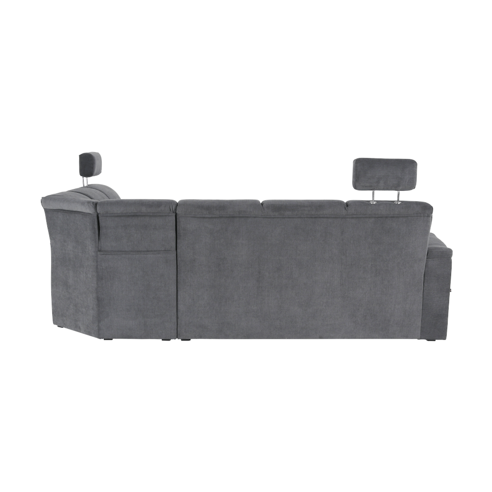 Rozkladacia sedacia súprava, sivá látka, pravá, SANTIAGO – Obrázok 27