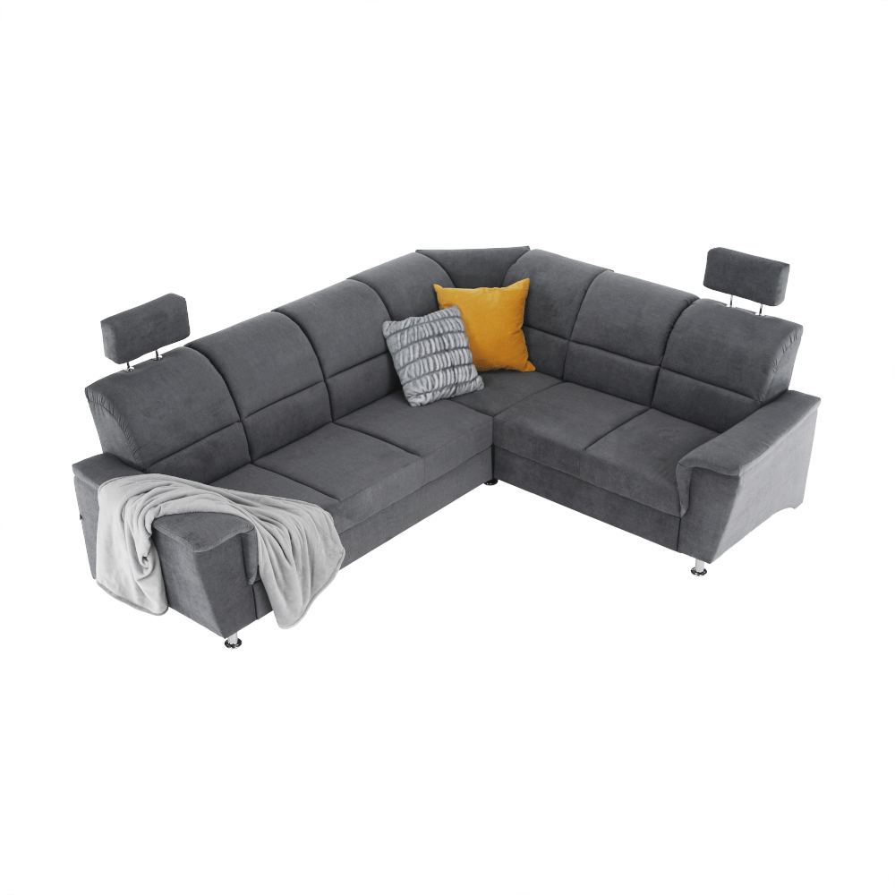 Rozkladacia sedacia súprava, sivá látka, pravá, SANTIAGO – Obrázok 5