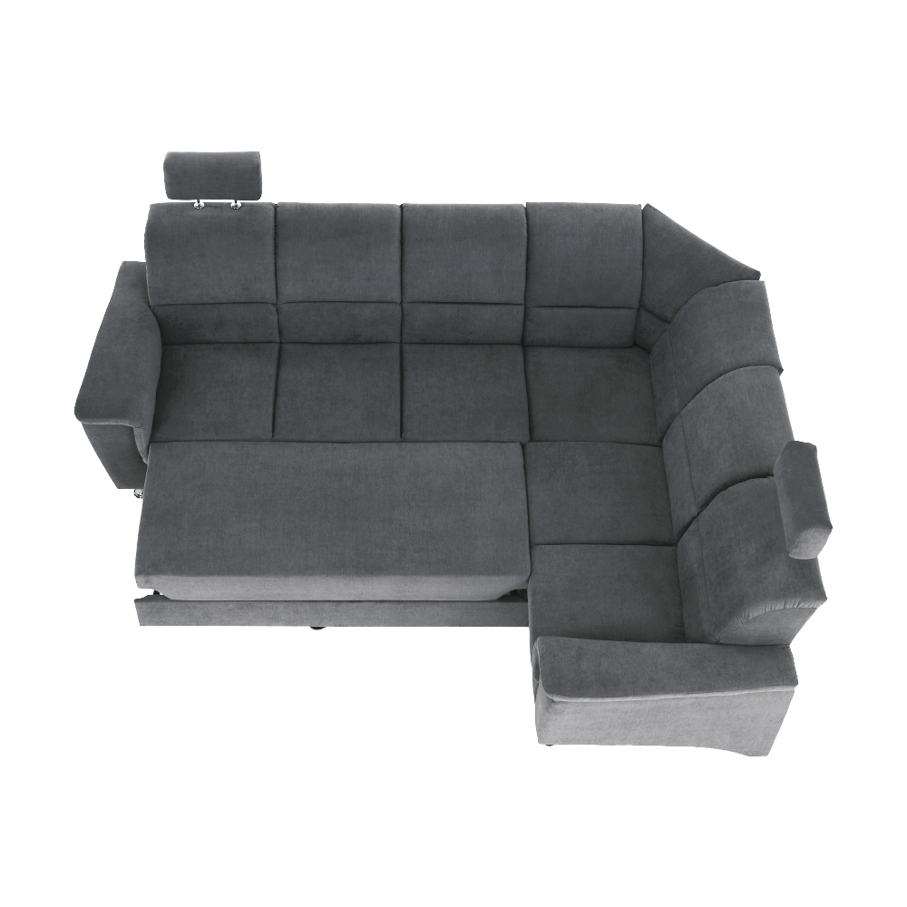 Rozkladacia sedacia súprava, sivá látka, pravá, SANTIAGO – Obrázok 7