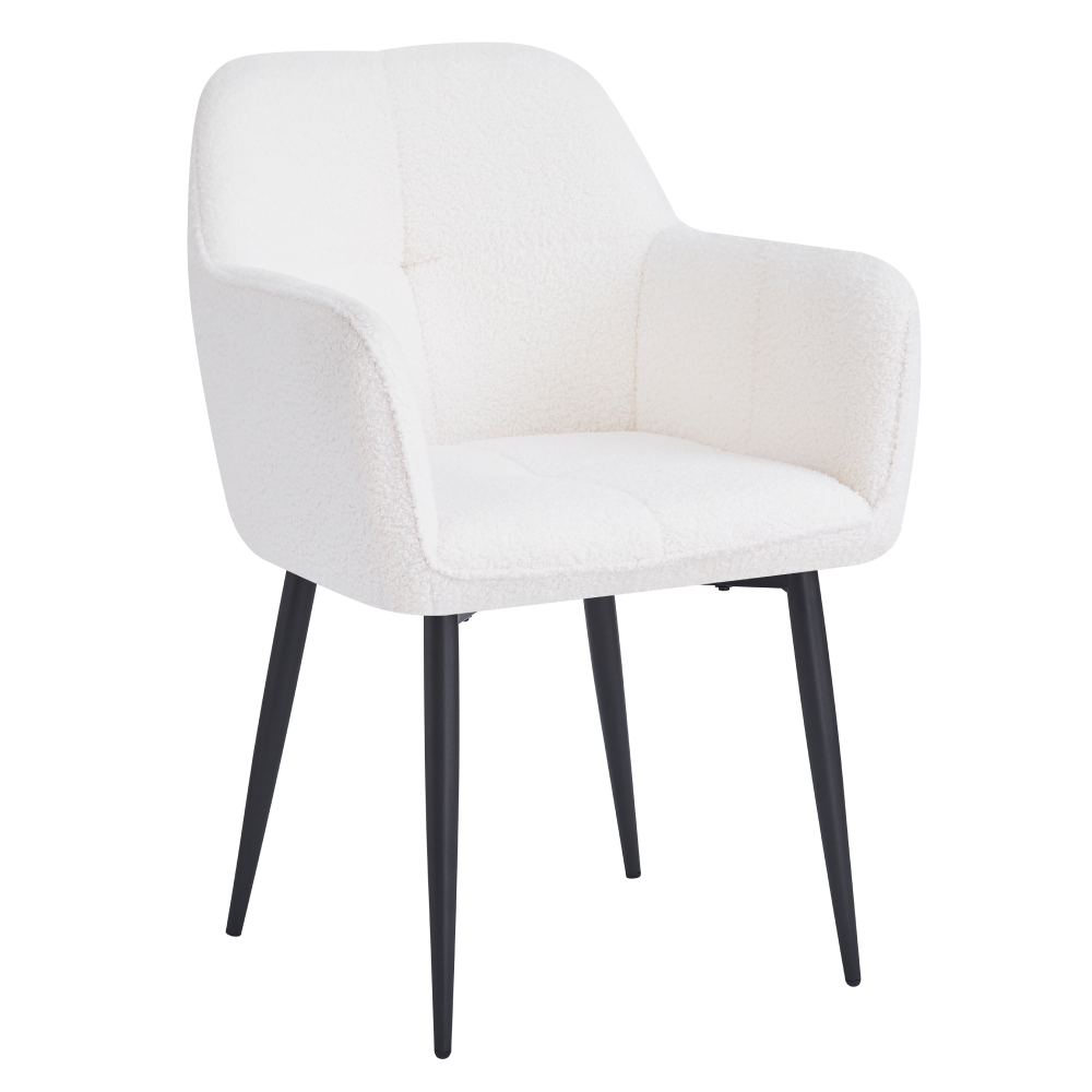 Jedálenské kreslo, biela/čierna, SENER