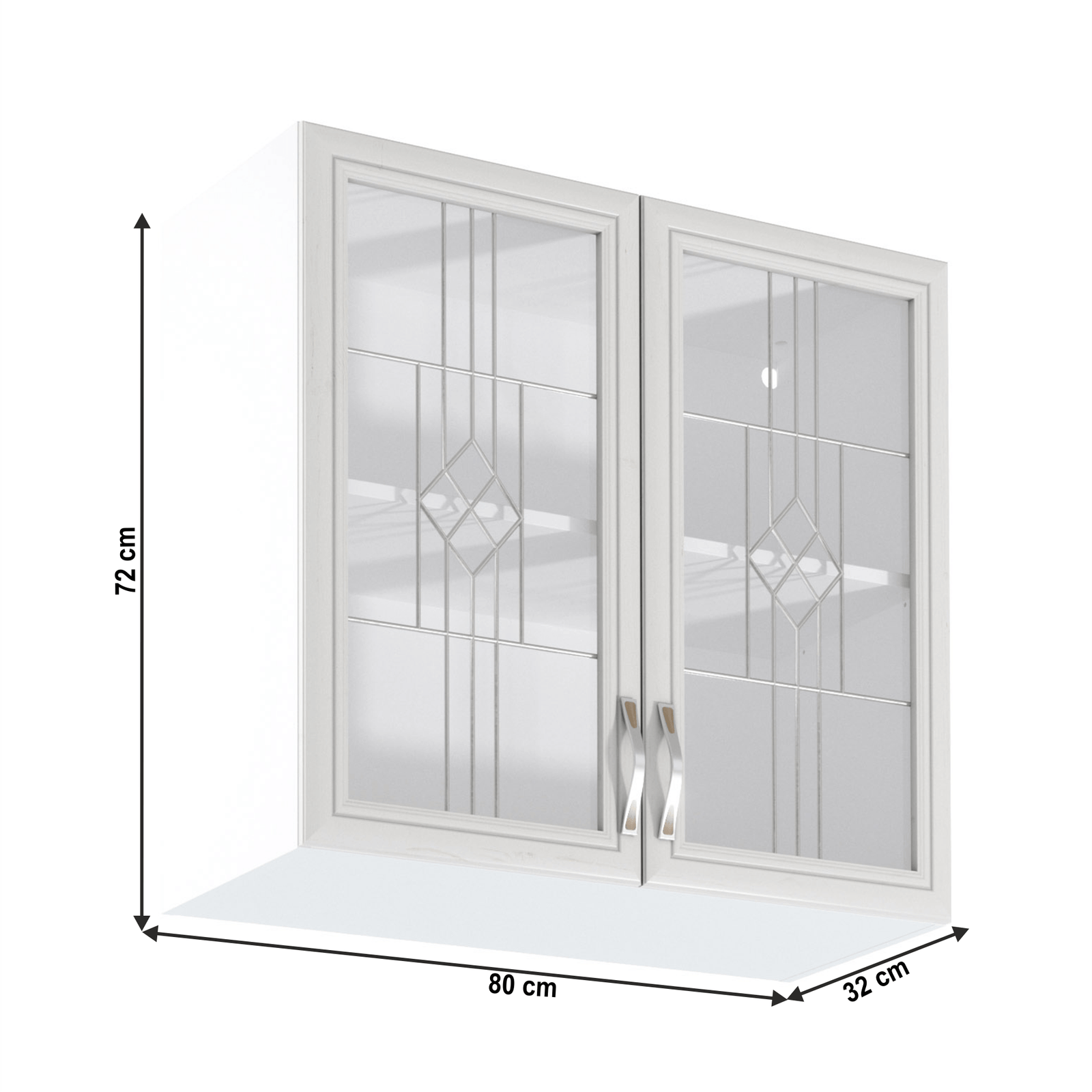 Horná skrinka G80S so sklom, biela/sosna Andersen, SICILIA – Obrázok 2
