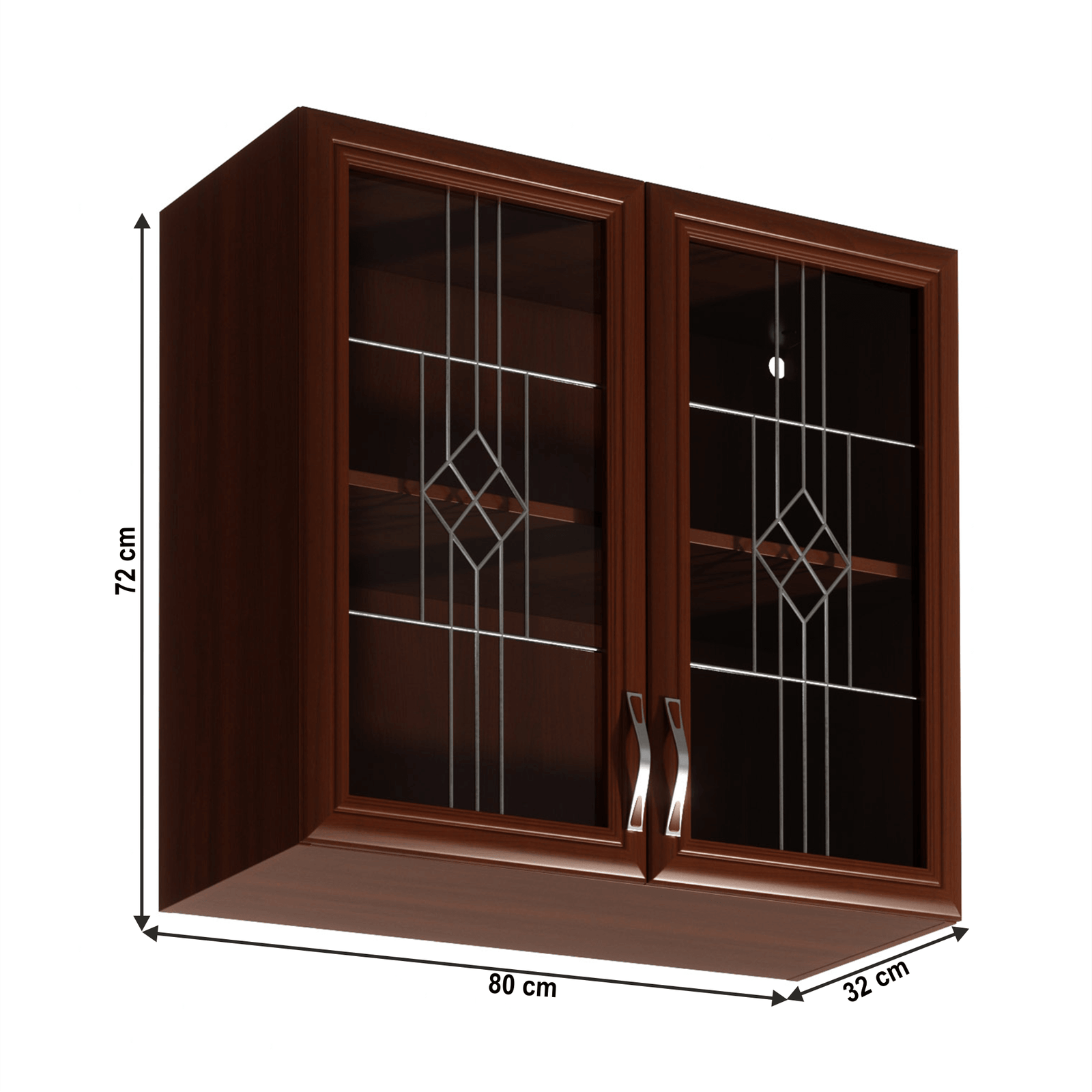 Horná skrinka G80S so sklom, orech Milano, SICILIA – Obrázok 4