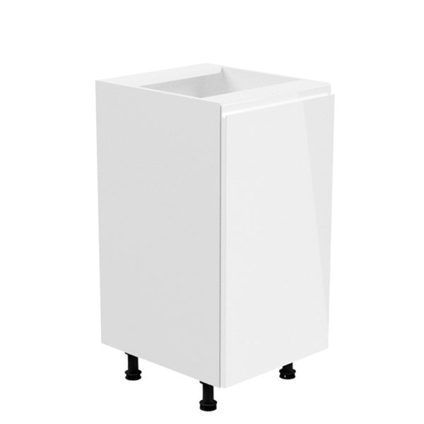 Spodná skrinka, biela/biela extra vysoký lesk, pravá, AURORA D40