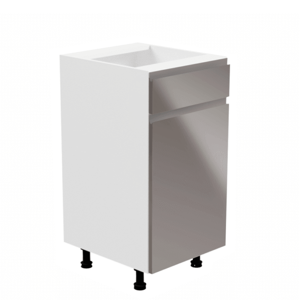 Spodná skrinka, biela/sivá extra vysoký lesk, pravá, AURORA D40S1