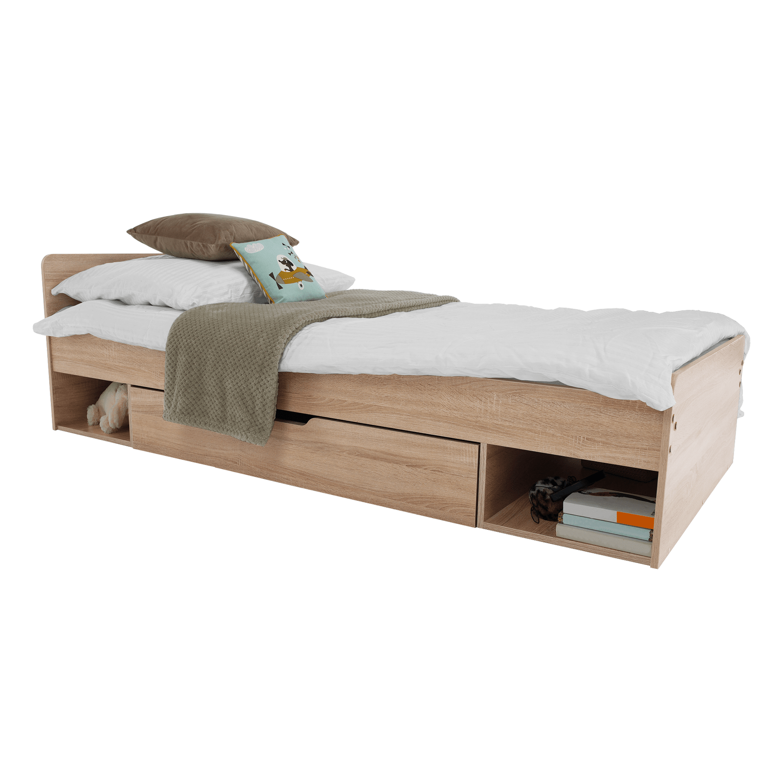 Posteľ 1S/90, dub sonoma, TEYO – Obrázok 4