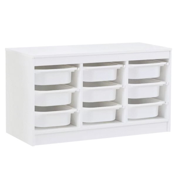 Organizér s úložnými boxami, biela, TRIMAL