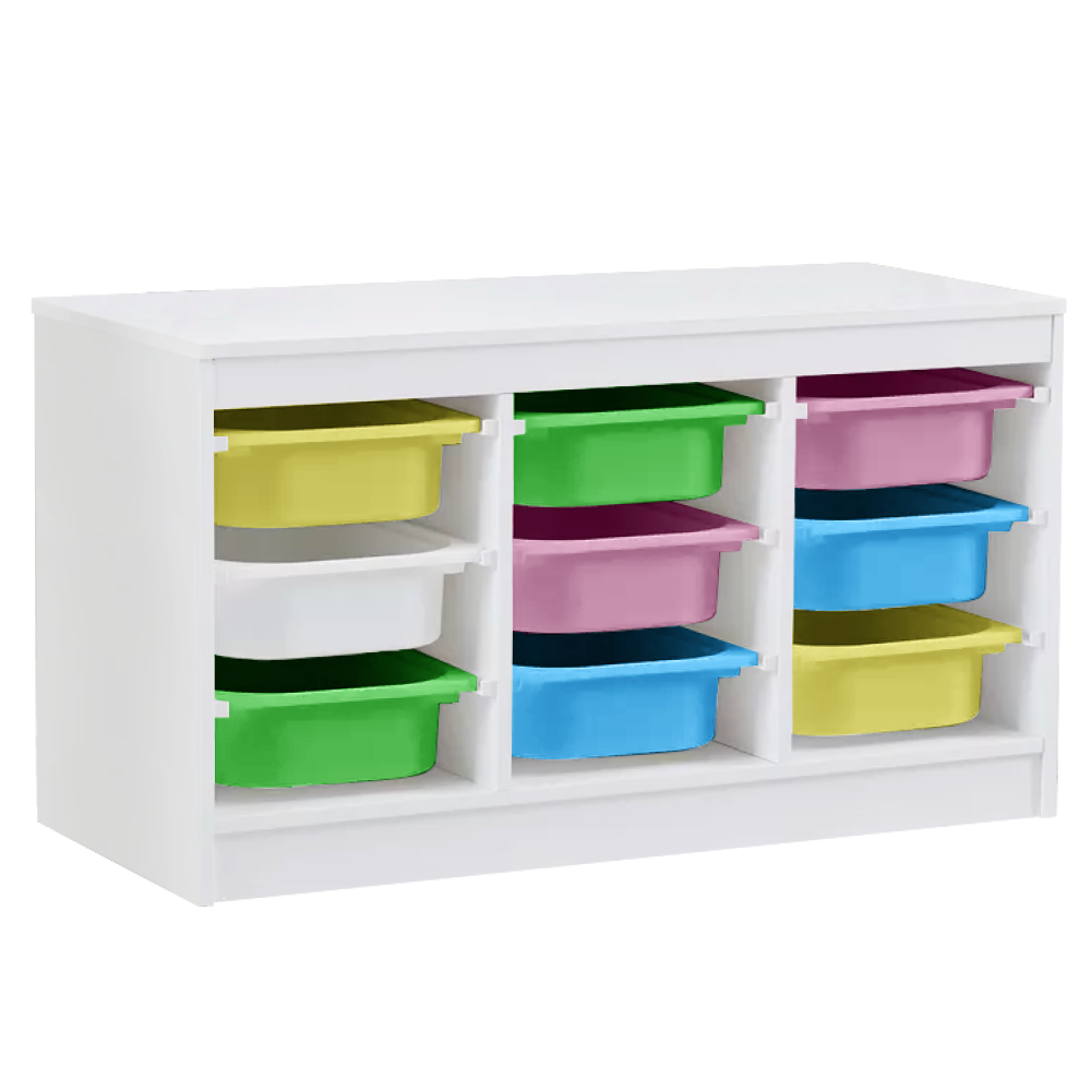 Organizér s úložnými boxami, biela/mix farieb, TRIMAL