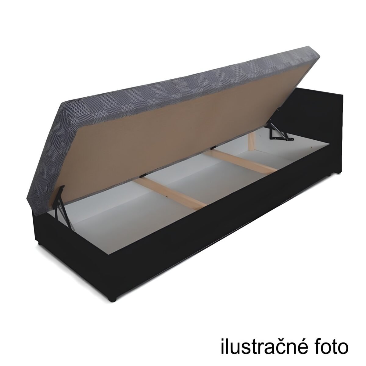 Váľanda s úložným priestorom, ľavé prevedenie, ekokoža hnedá+látka vzor, JUDIT - Image 2