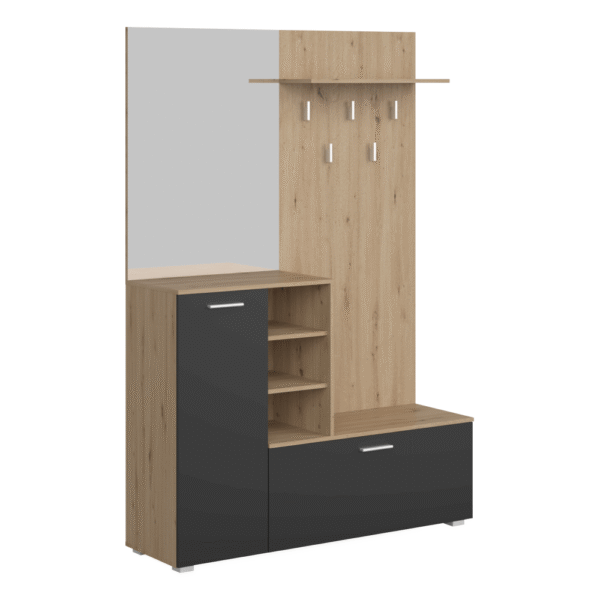 Predsieňová zostava, dub artisan/grafit, VETLANDA