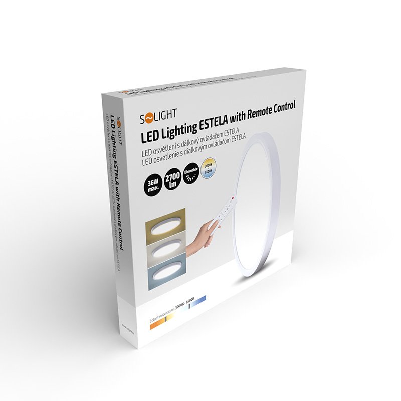 Solight LED stropné svietidlo s diaľkovým ovládačom Estela White, 36W, 2700lm, 30cm, zmena chromatickosti, stmievateľná – Obrázok 11