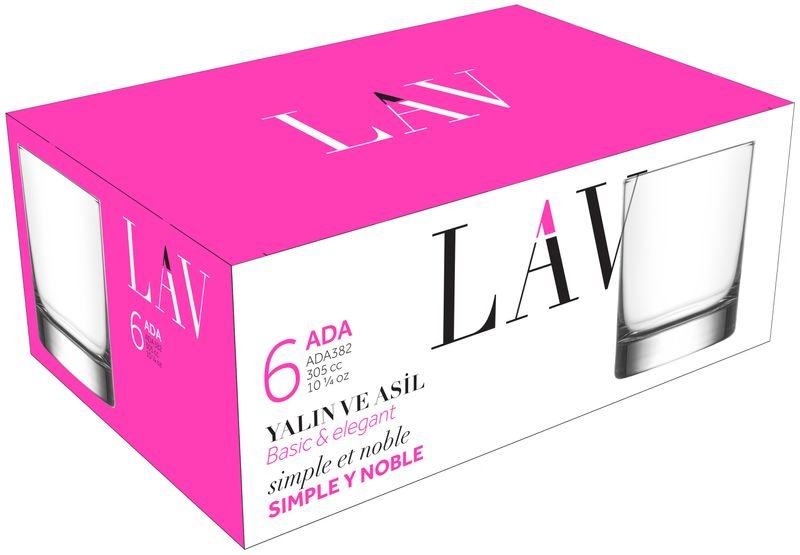 Pohár Ada, LAV, sklenený, na whisky, 320 ml, 79x93 mm, bal. 6 ks – Obrázok 3