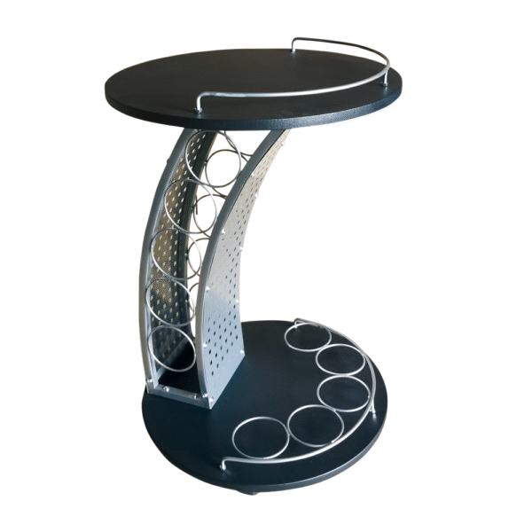 Servírovací vozík, čierna/strieborná, ALADAR NEW