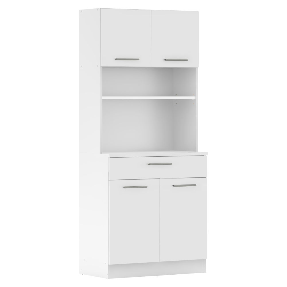 Štvordverový kredenc, biela, DOMIS NEW