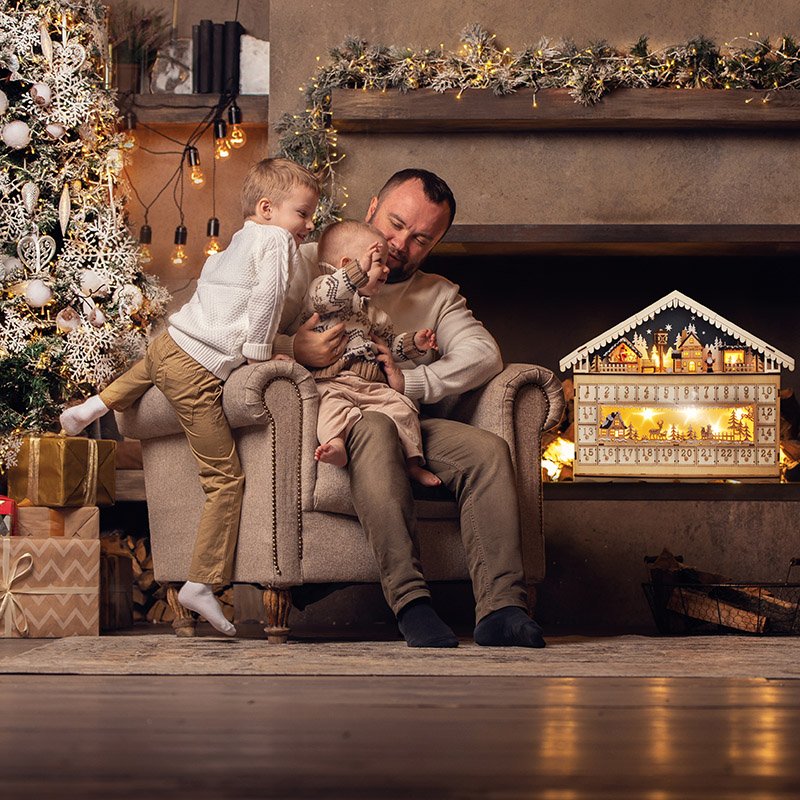 Solight LED adventný kalendár - horská chata, 10x LED, 50x40cm, 2x AA – Obrázok 8