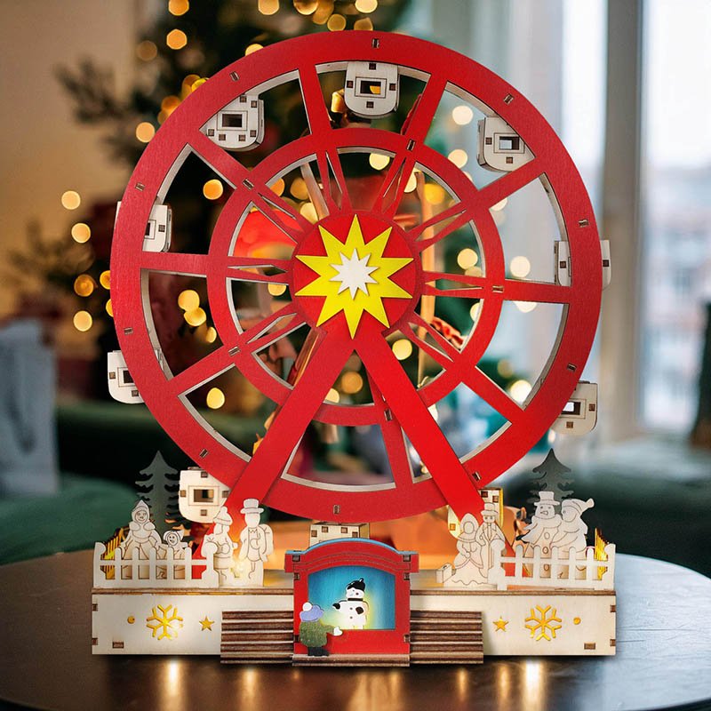 Solight LED vianočný kolotoč, otáčajúci sa, 7x LED, 30cm, 2x AA – Obrázok 4