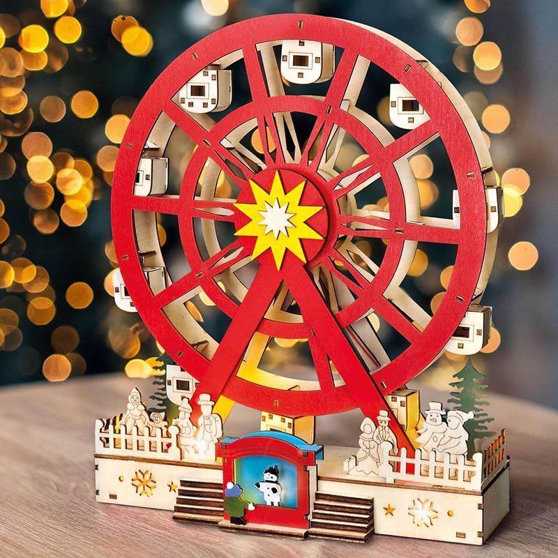 Solight LED vianočný kolotoč, otáčajúci sa, 7x LED, 30cm, 2x AA – Obrázok 3