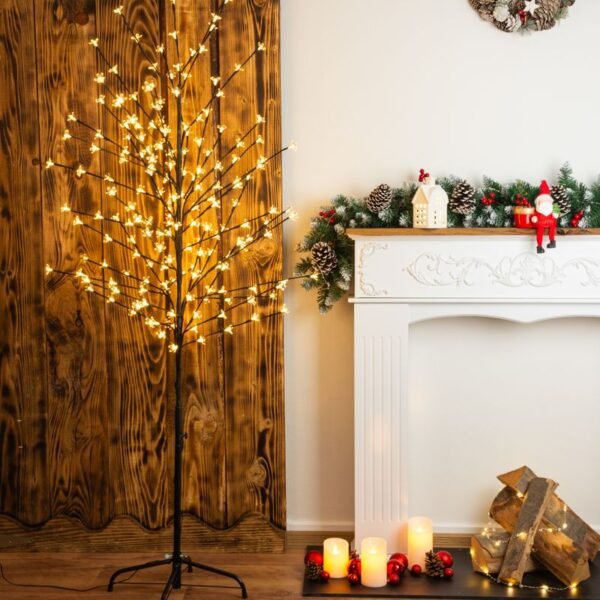 Strom FurneeHome Cherry Tree,192 LED teplá biela, jednoduché svietenie, 230 V, 50 Hz, IP44, exteriér, L-1,80 m