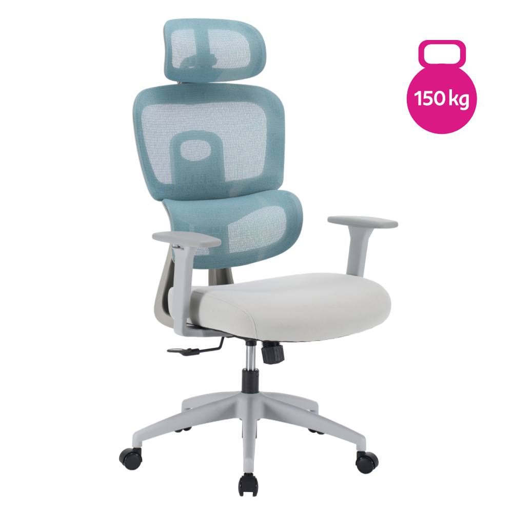 Kancelárske kreslo, neomint/svetlosivá/sivá, nosnosť 150 kg, ERMEN