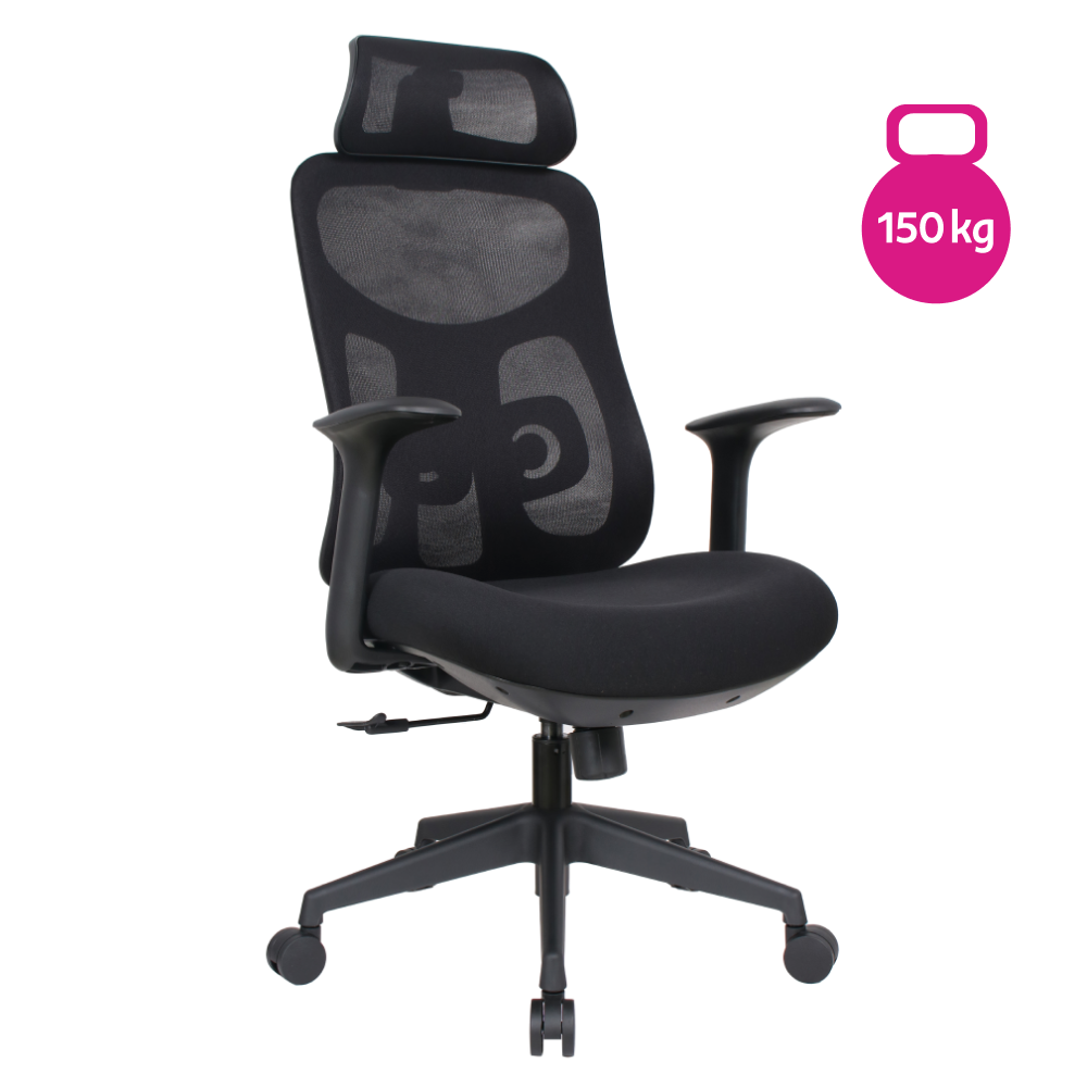 Kancelárske kreslo, čierna, nosnosť 150 kg, SULIVAN